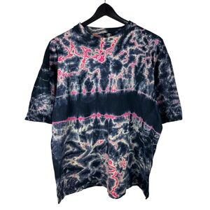 Vintage 90s Factory Artwear Made In USA Tie Dye Blank Abstract Shirt Size L